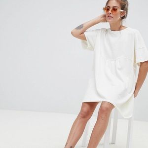 Pull&Bear organic cotton t-shirt dress in white